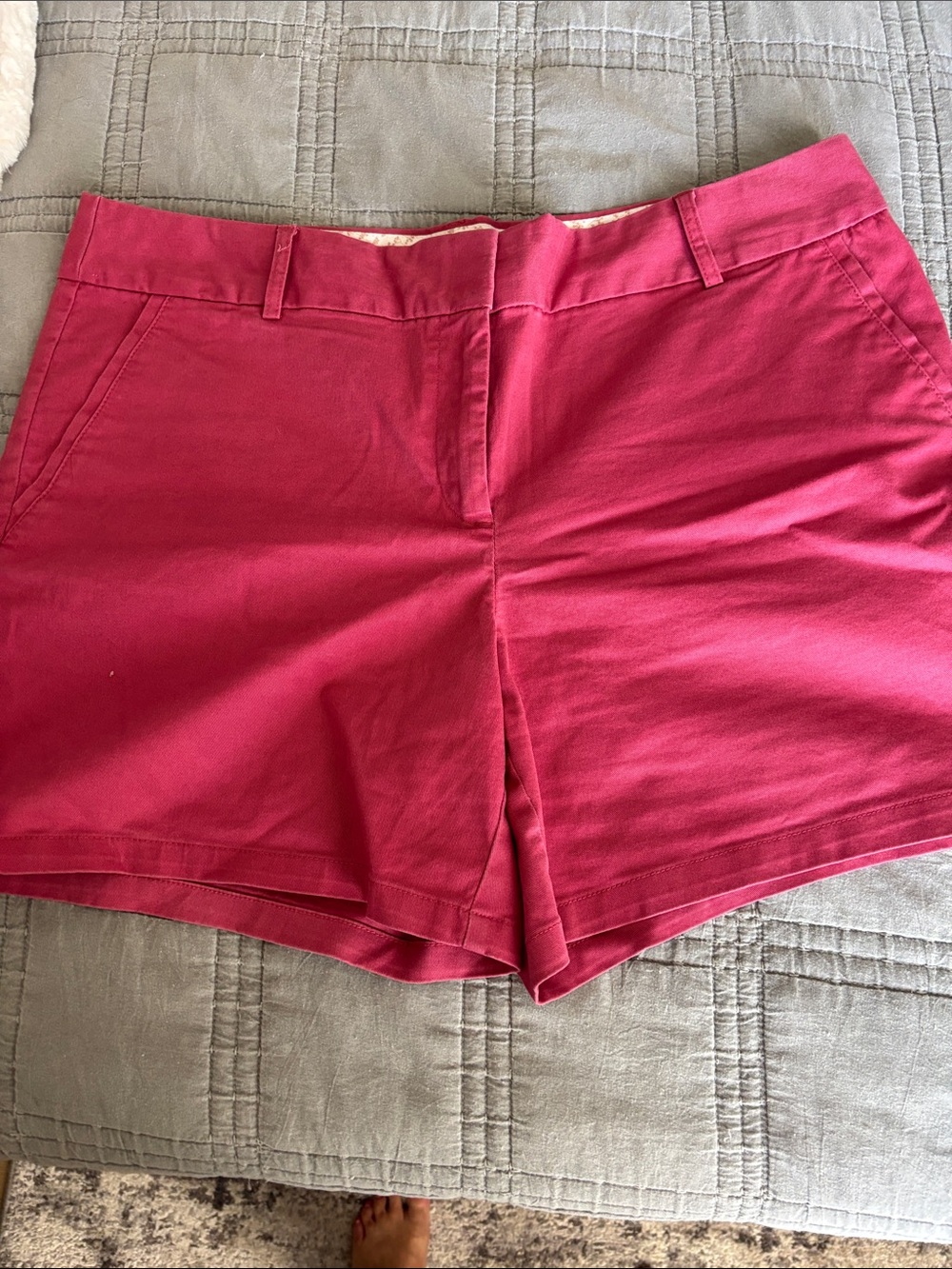 LOFT Raspberry Pink Women's Casual Cotton Blend Shorts